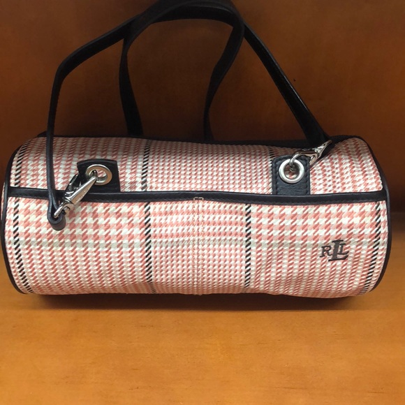 Ralph Lauren Handbags - Ralph Lauren Pink/Brown Barrel purse, Like New